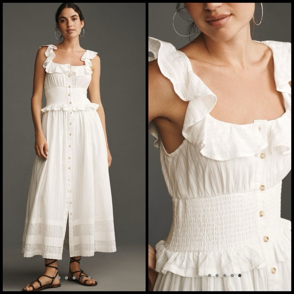 Anthropologie Pilcro Ruffled Smock Waist Dress